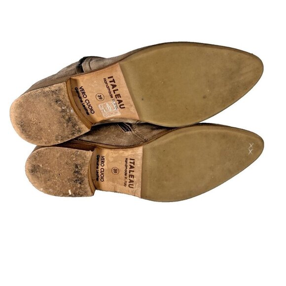 ITALEAU Miralda Beige Studded Waterproof Side Zip Ankle Booties EU 39 US 8.5 - Picture 11 of 14